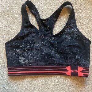 Under Armour Women's Black and Orange Sports Bra